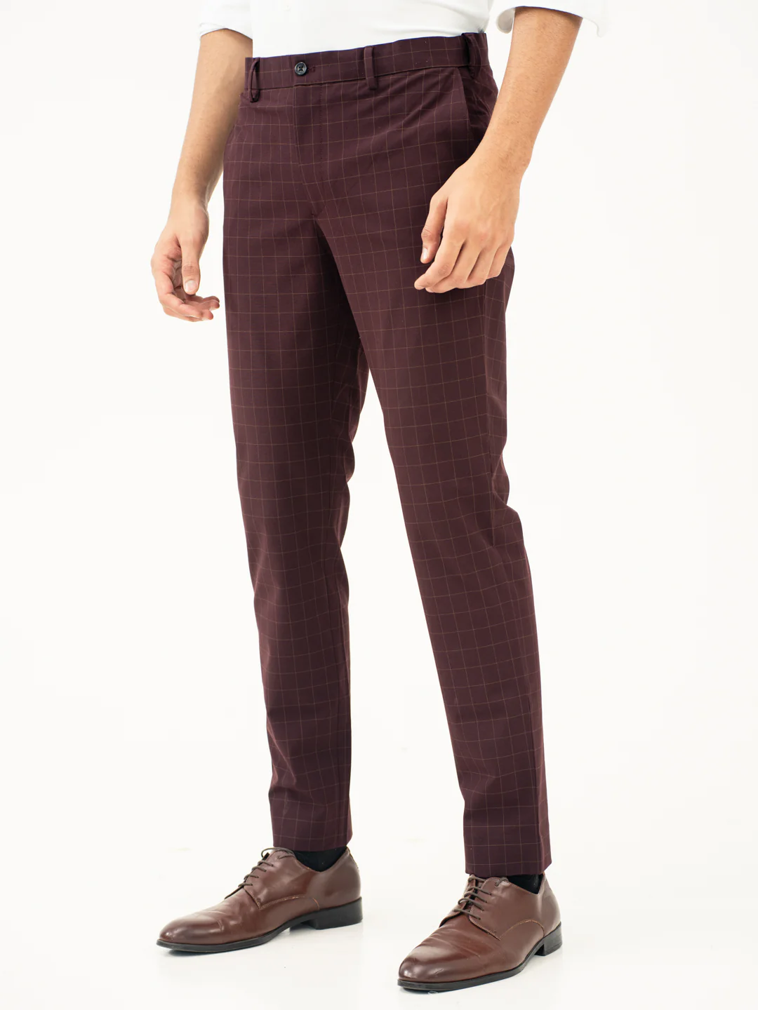 Sangria Wine Checks Formal Pants - Image 8