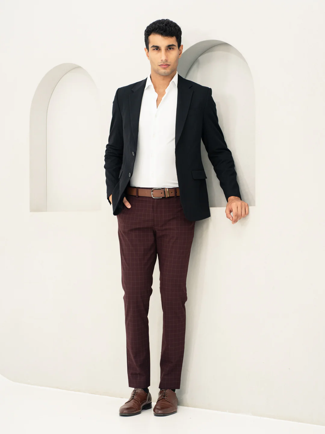 Sangria Wine Checks Formal Pants - Image 9
