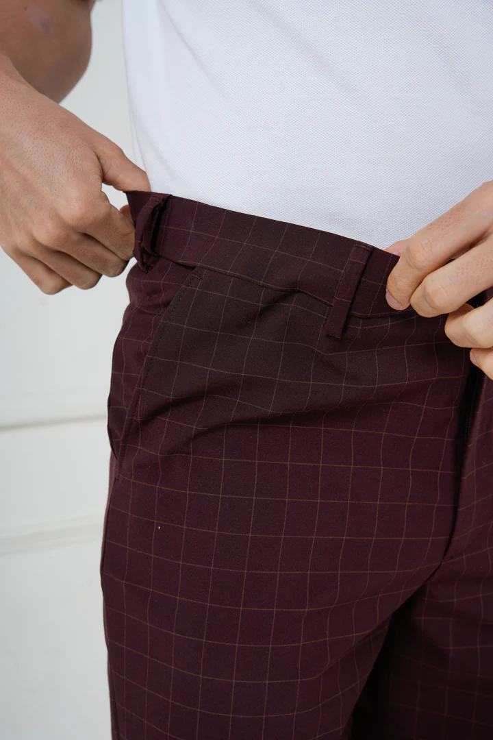 Sangria Wine Checks Stretch Chino Shorts - Image 4