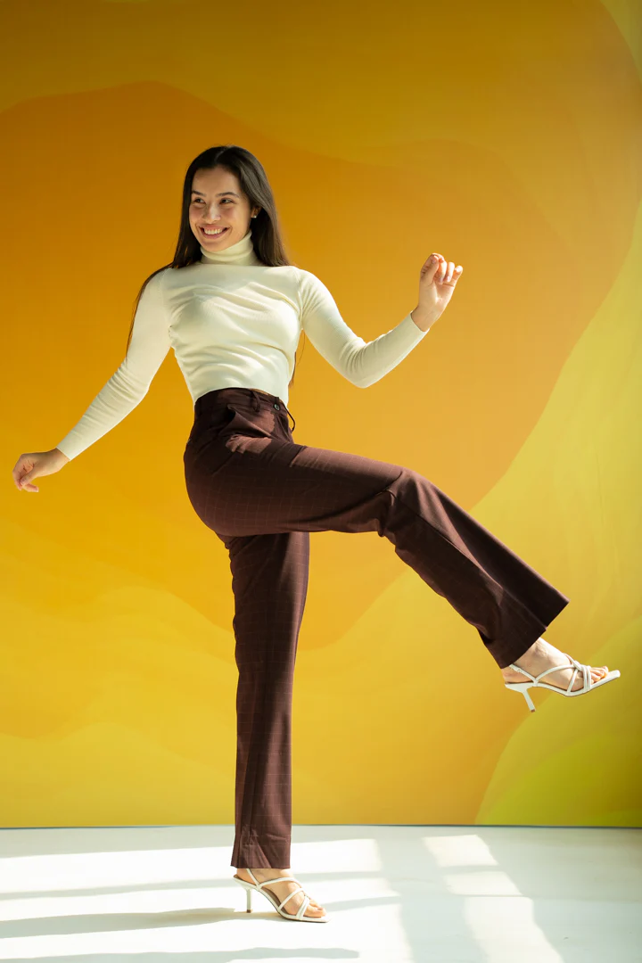 Sangria Wine Checks Women Formal Pants - Image 7