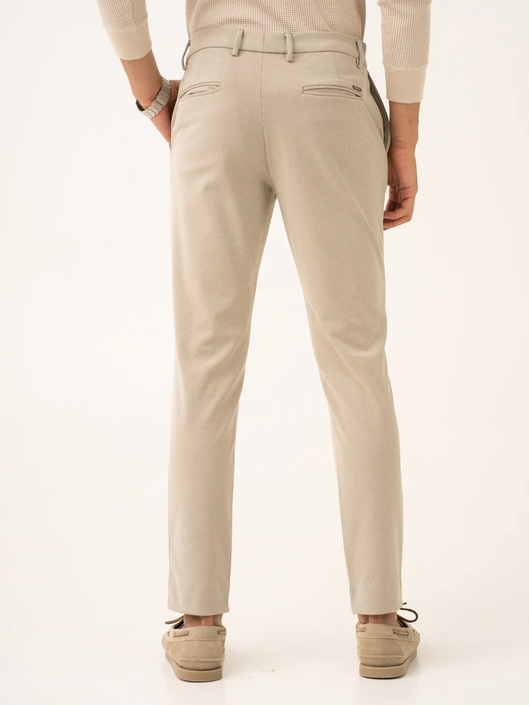 Saturn Khaki Houndstooth Power-Stretch Pants - Image 6