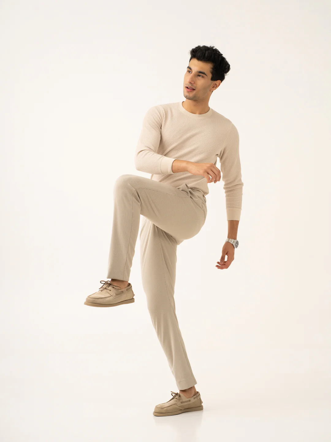 Saturn Khaki Houndstooth Power-Stretch Pants - Image 8