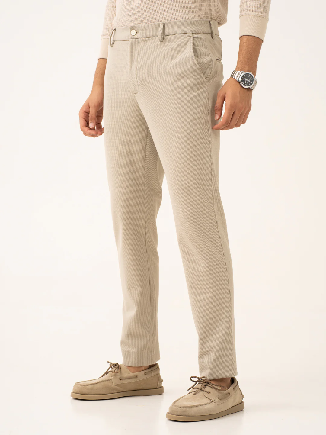 Saturn Khaki Houndstooth Power-Stretch Pants - Image 9