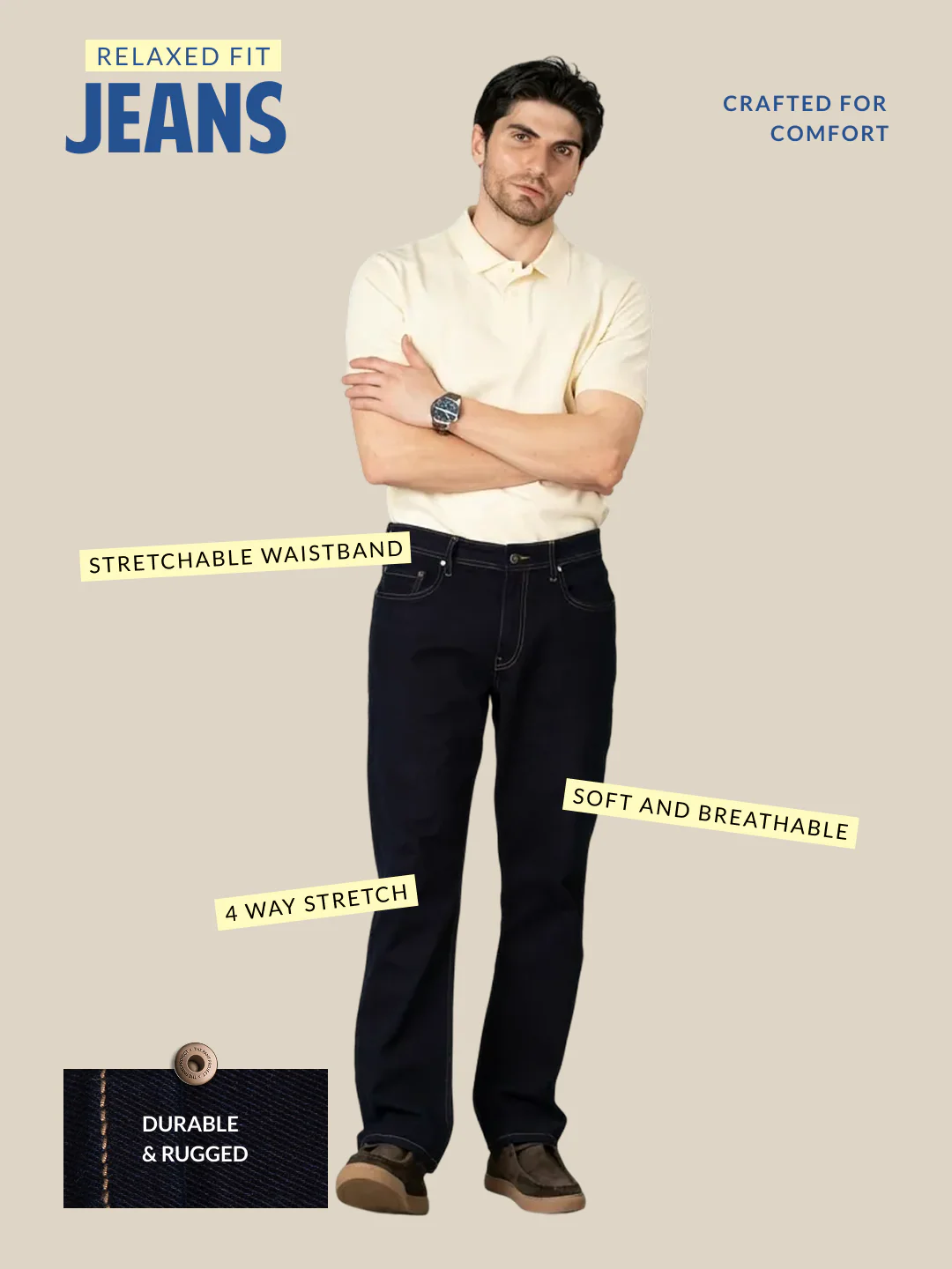 Savoy Blue Luxury Relaxed Fit Jeans - Image 3