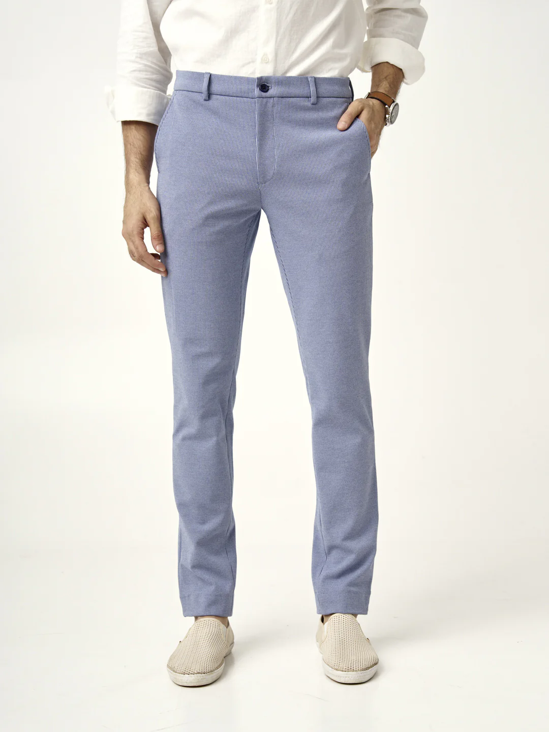 Scottish Blue Houndstooth Power-Stretch Pants - Image 3