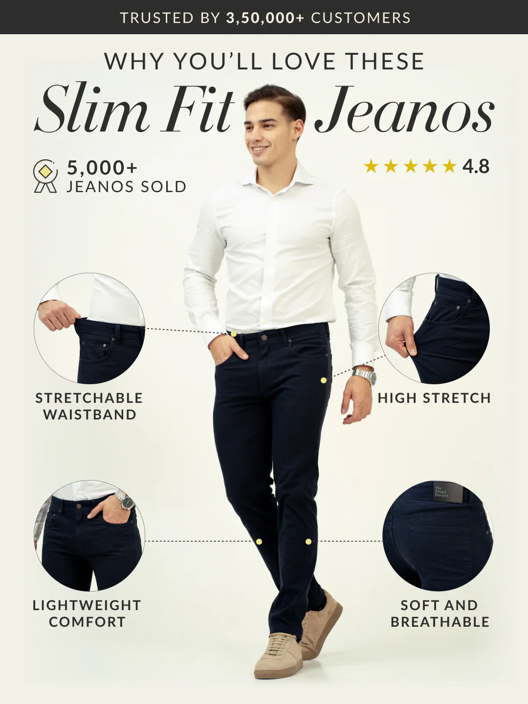 Seafarer Navy Slim Fit Jeanos - Image 3