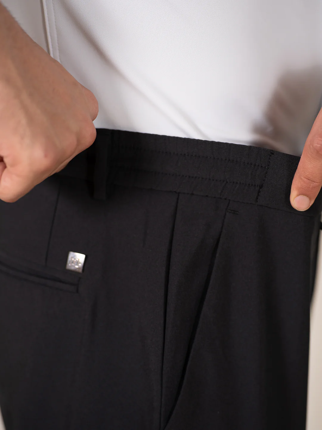 Sharp Black 247 Relaxed Fit Smart Formal Trousers - Image 5