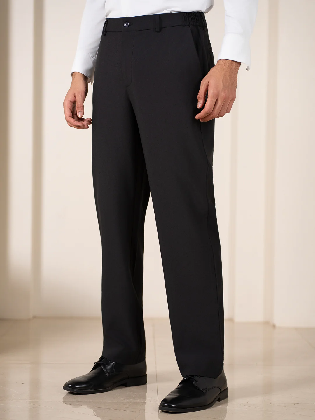 Sharp Black 247 Relaxed Fit Smart Formal Trousers - Image 6