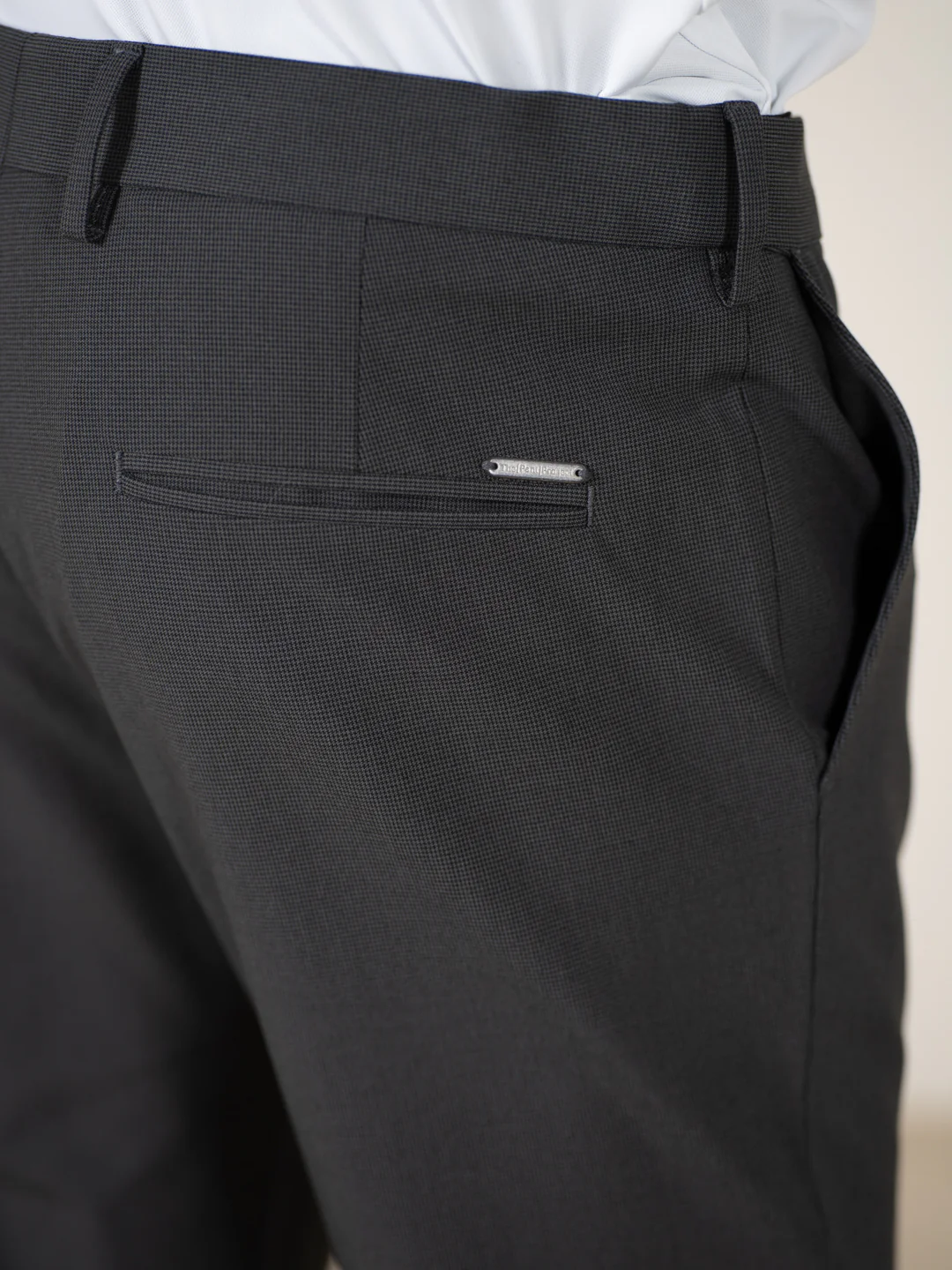 Shepherd Grey Houndstooth Slim Fit Stretch Formal Pants - Image 11