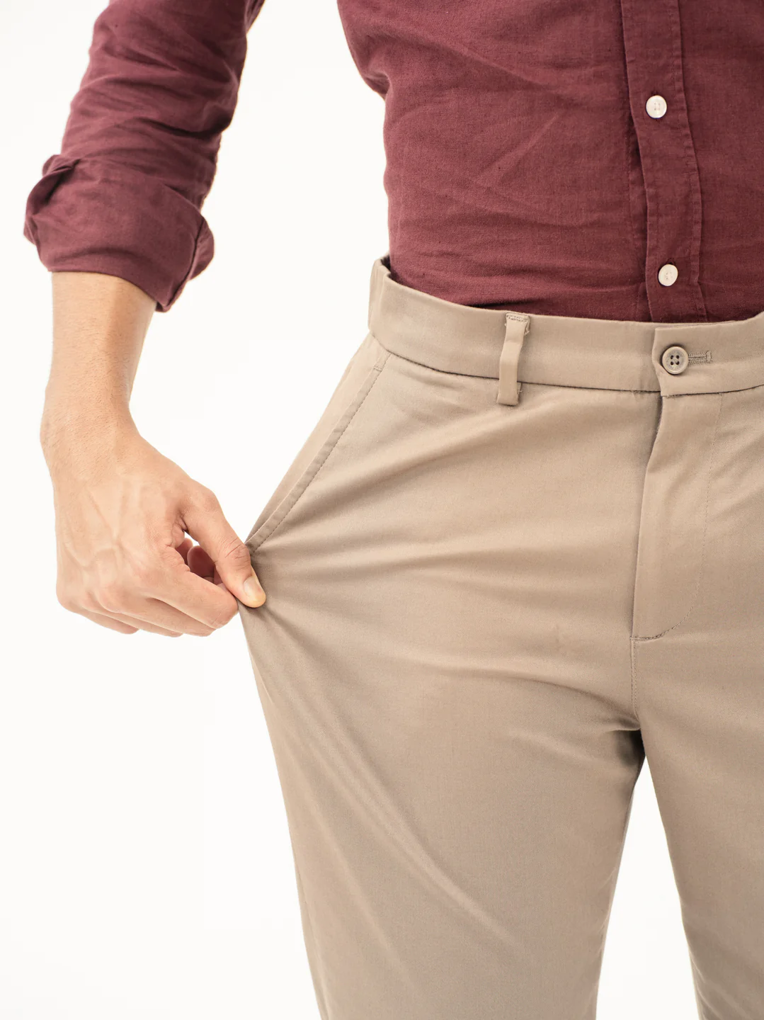 Showerstone Khaki Slim Fit Stretch Chinos - Image 3