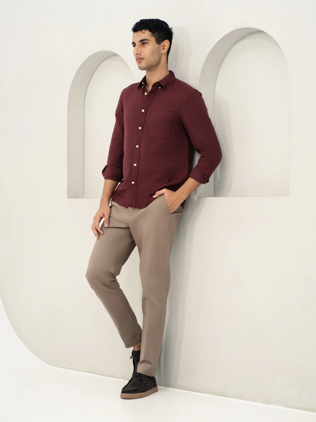 Showerstone Khaki Slim Fit Stretch Chinos - Image 6