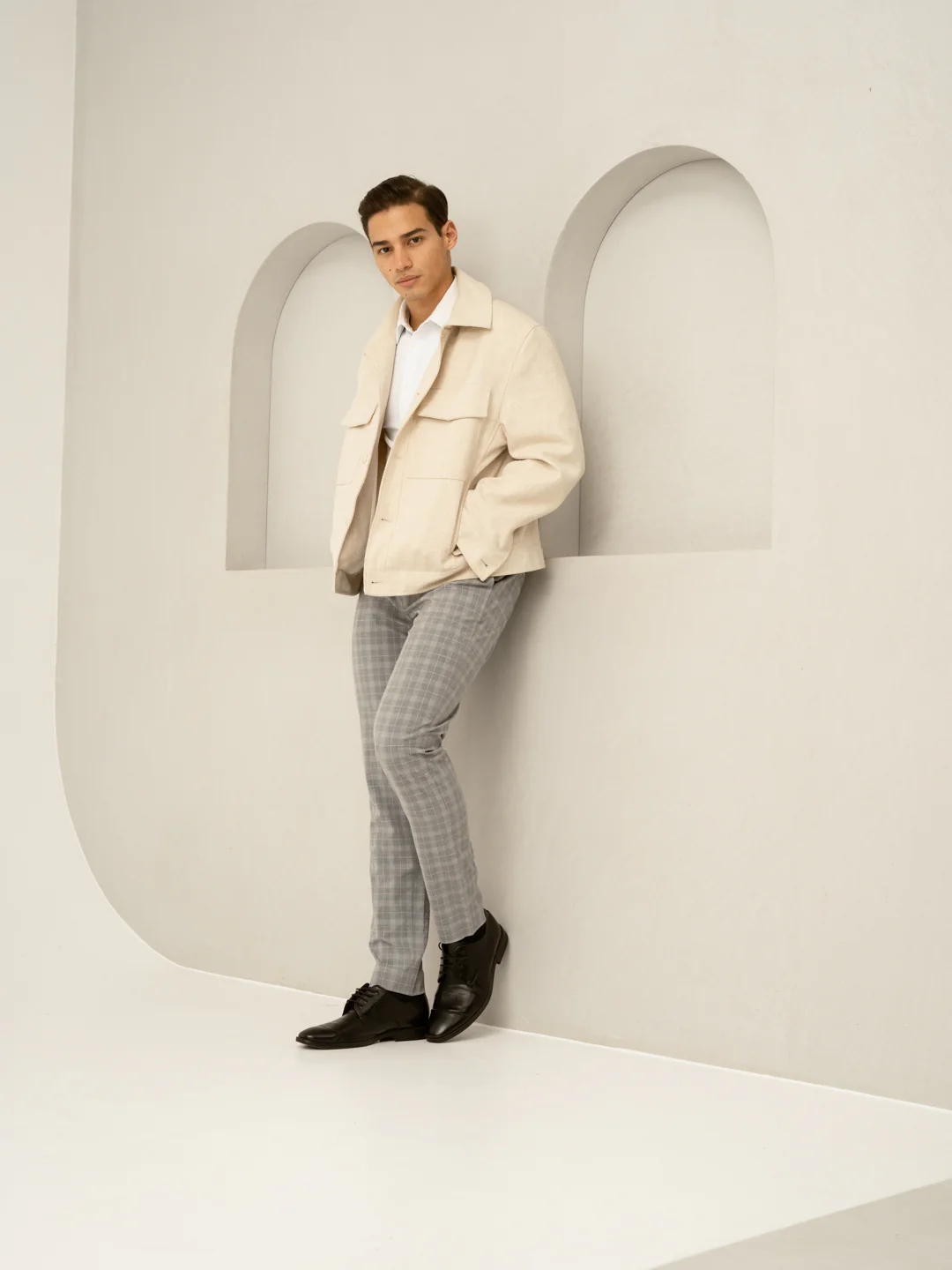 Siberian Grey Checks Formal Pants - Image 5