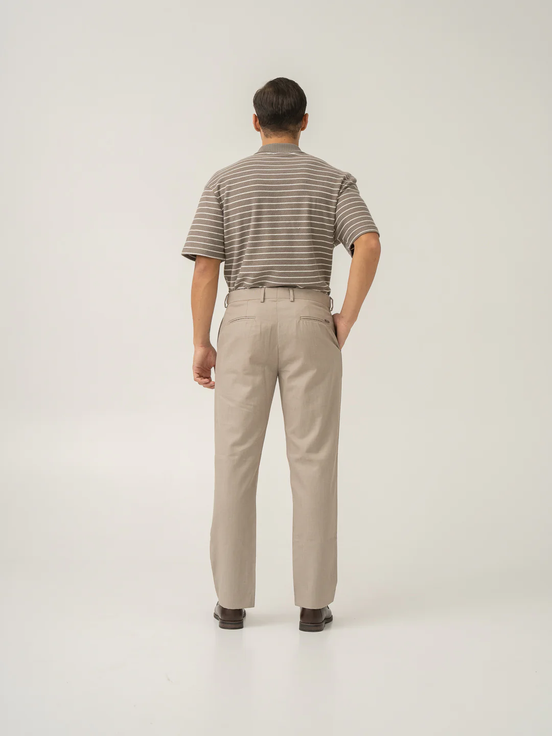 Silica Beige Tropical Wool Linen Pants - Image 8