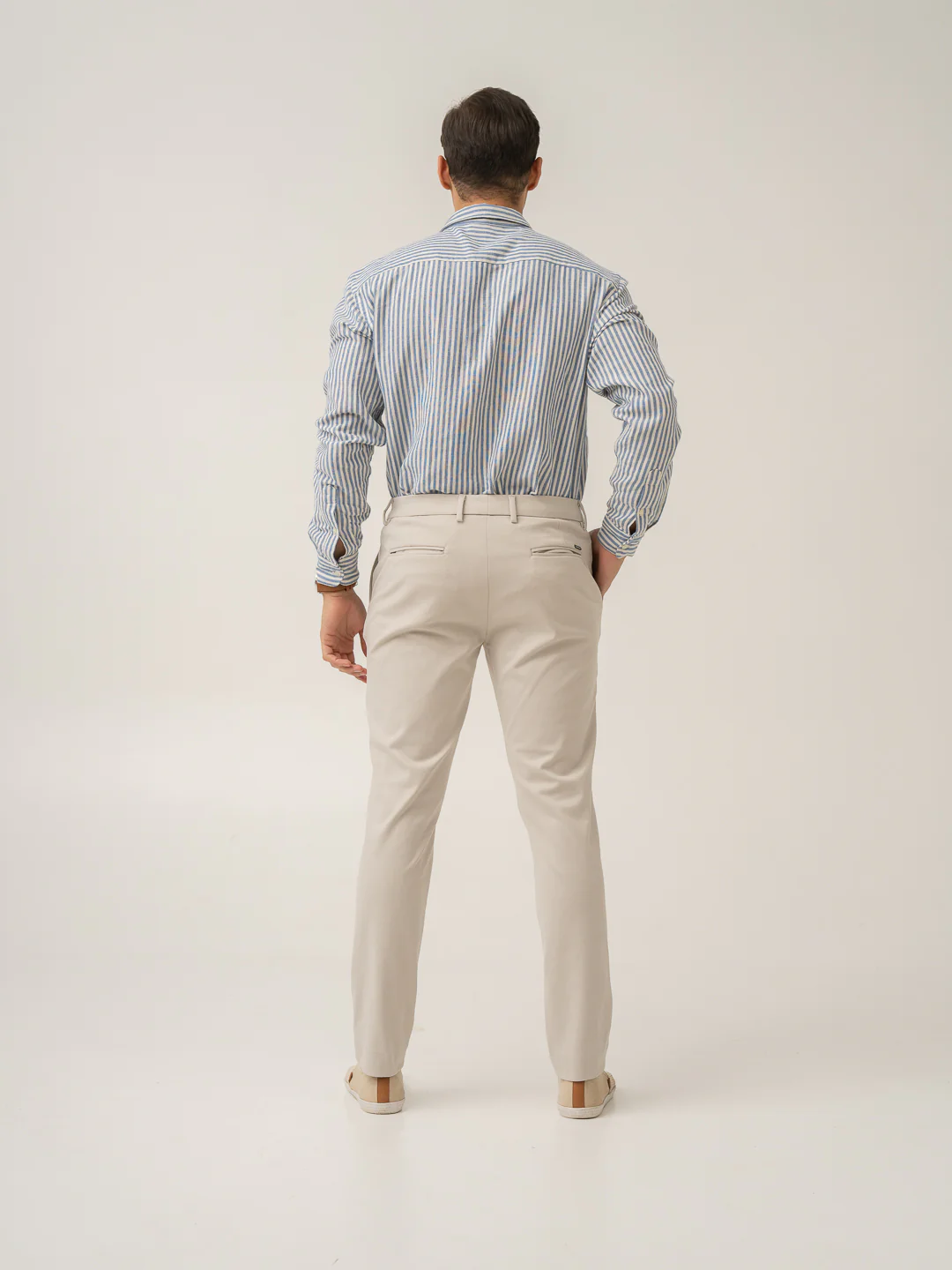 Soft Cream Slim Fit Power Stretch Pants - Image 8