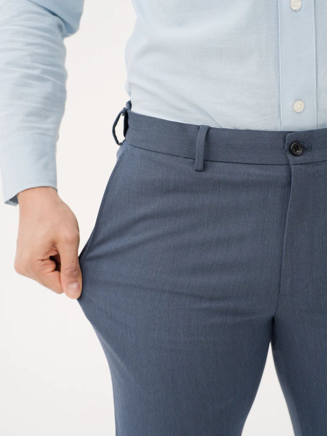 Canyon Blue Twill Luxury Stretch Pants - Image 3