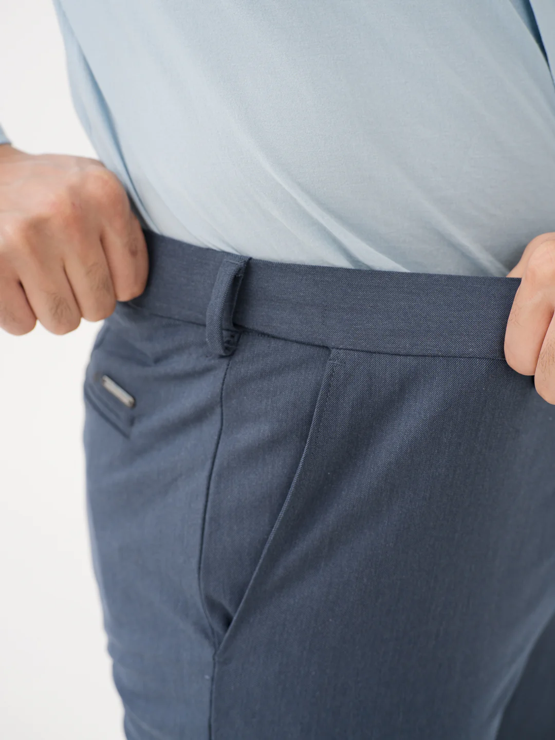 Canyon Blue Twill Luxury Stretch Pants - Image 4