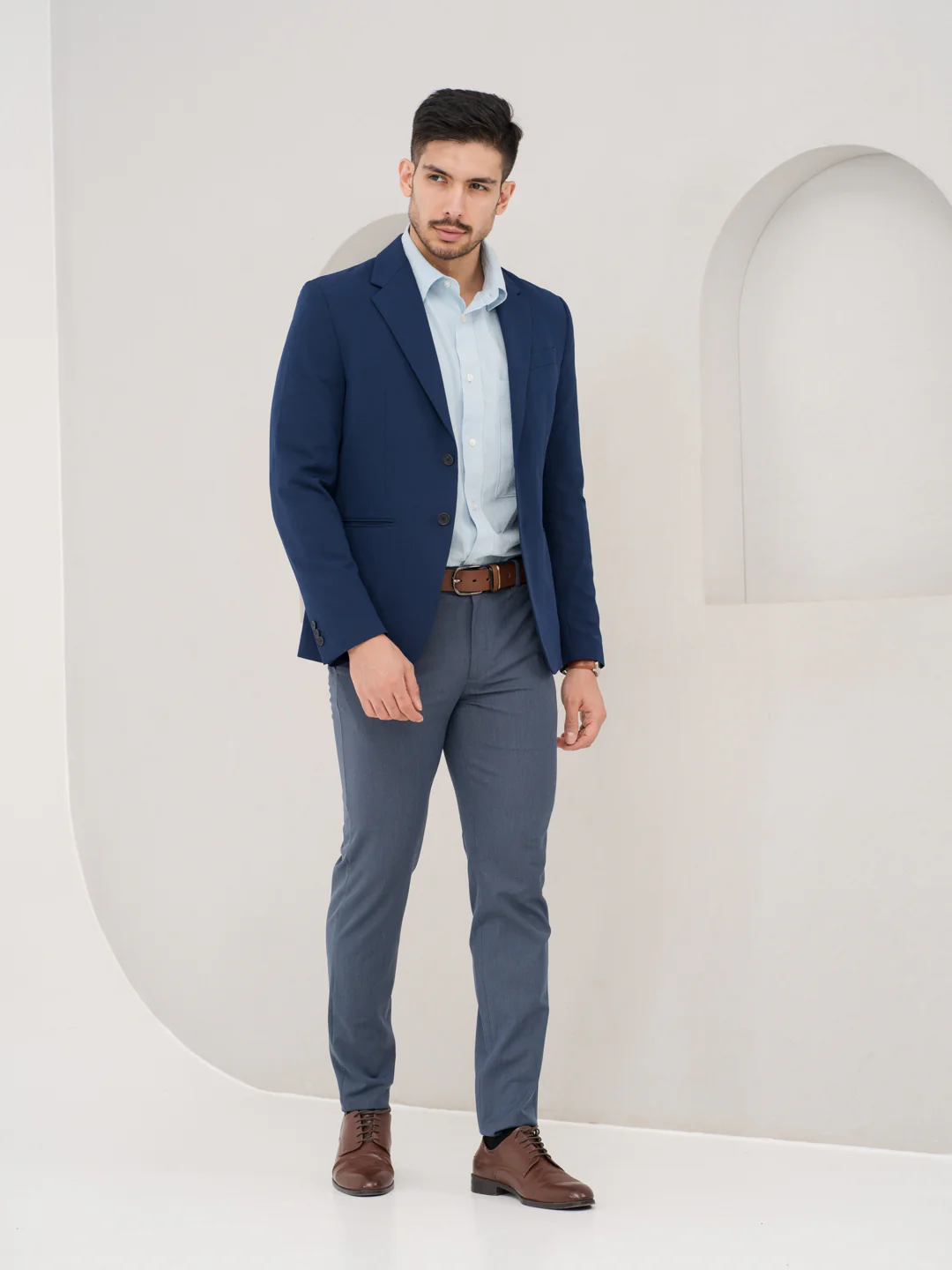 Canyon Blue Twill Luxury Stretch Pants - Image 5