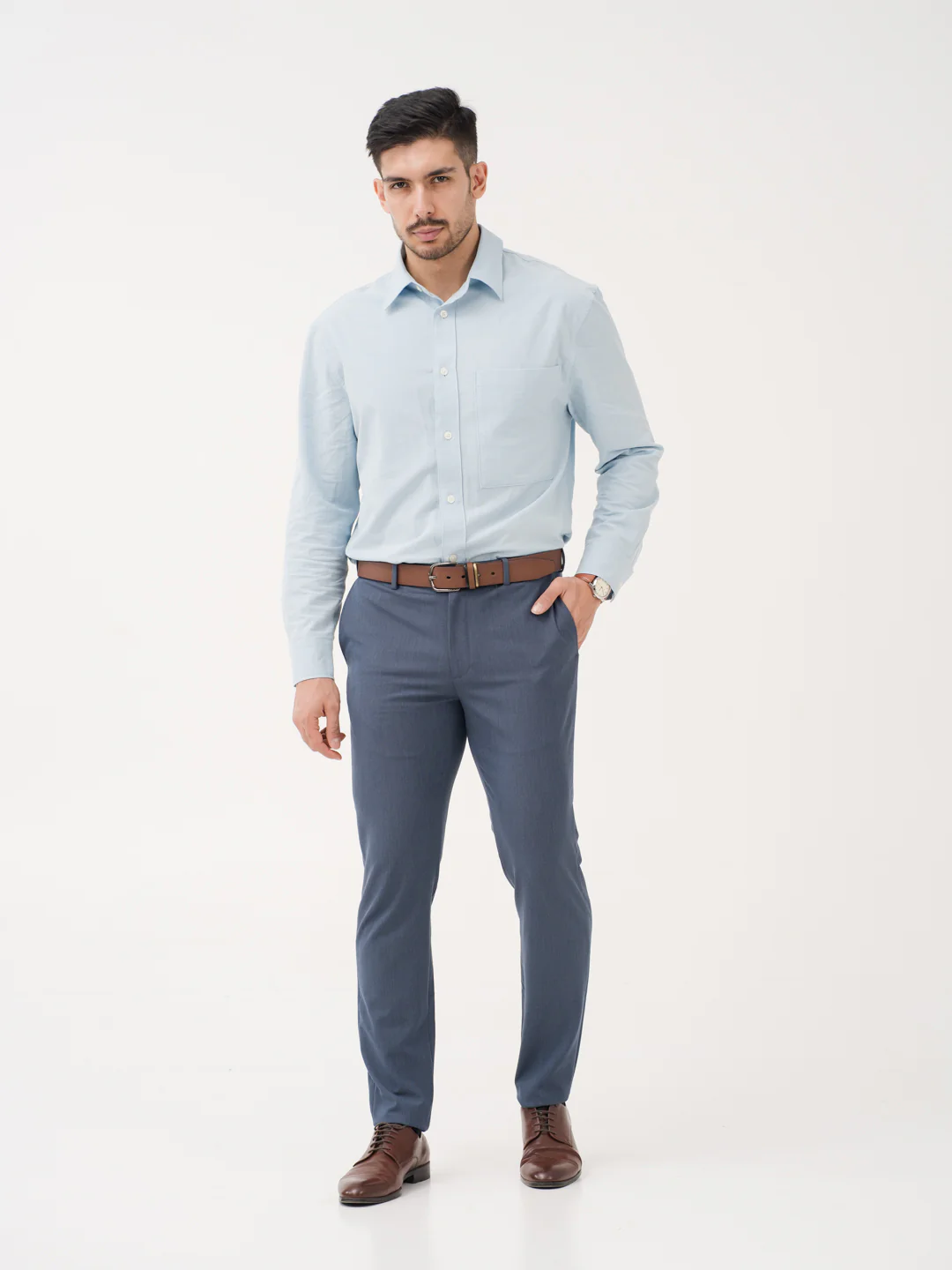 Canyon Blue Twill Luxury Stretch Pants - Image 7