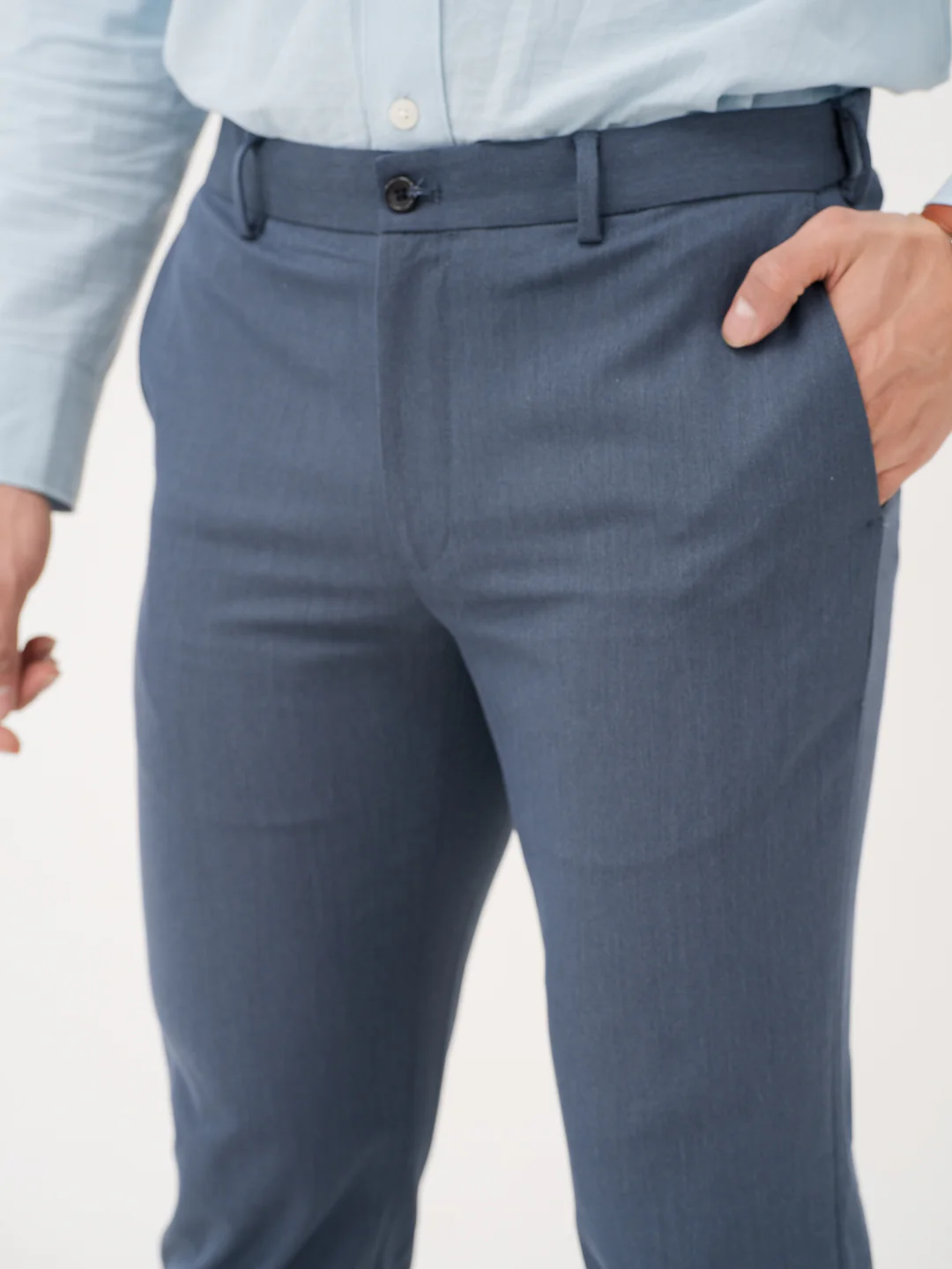 Canyon Blue Twill Luxury Stretch Pants - Image 8