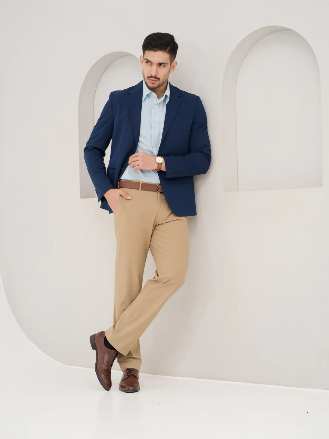 Somewhere Khaki Relaxed Fit Stretch Formal Pants - Image 10