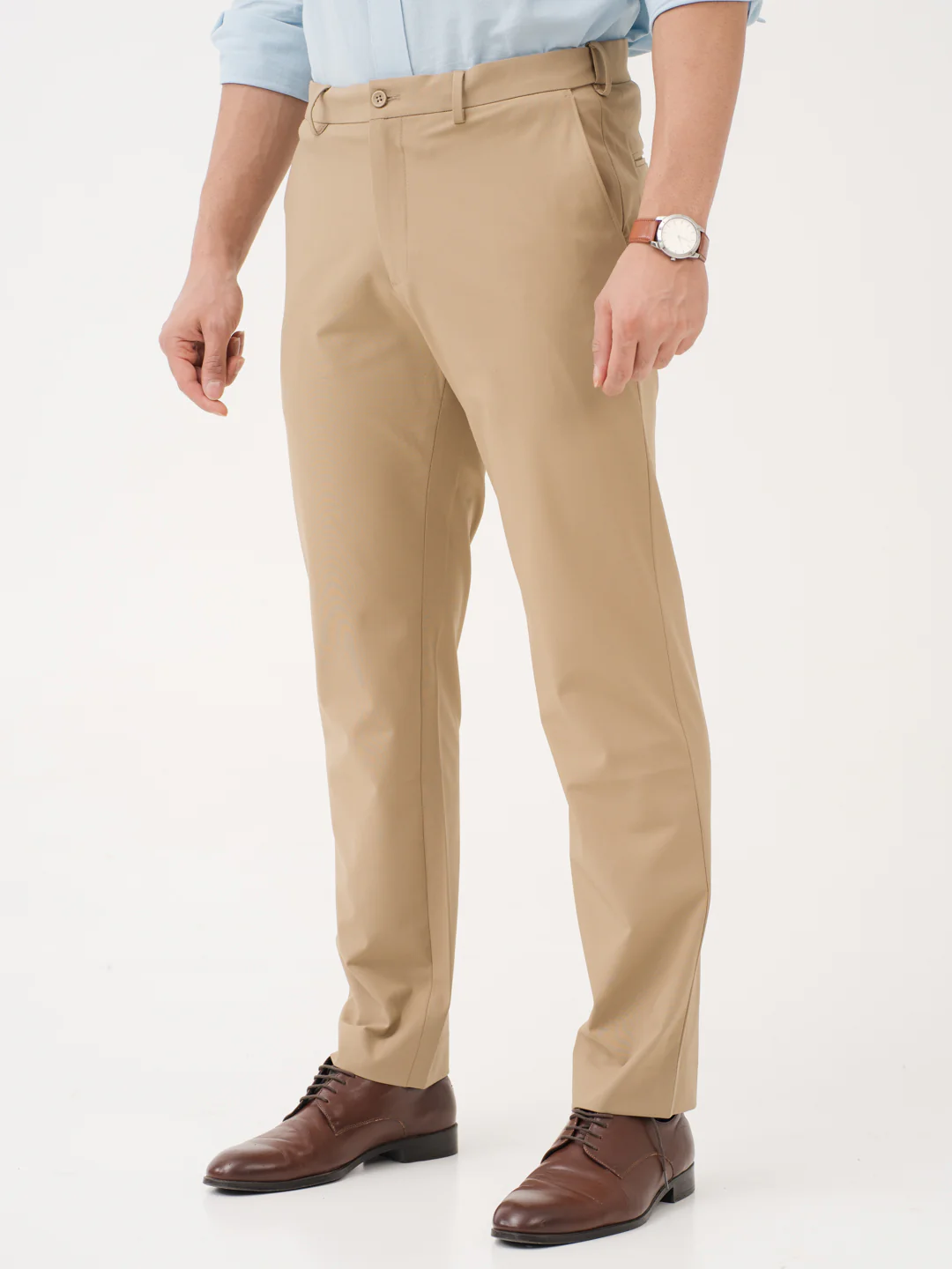 Somewhere Khaki Relaxed Fit Stretch Formal Pants - Image 8