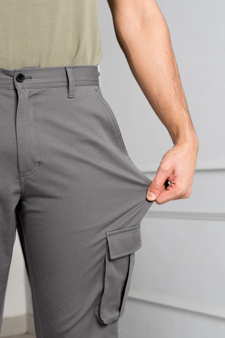 Spanish Grey Stretch Cargo Pants - Image 4