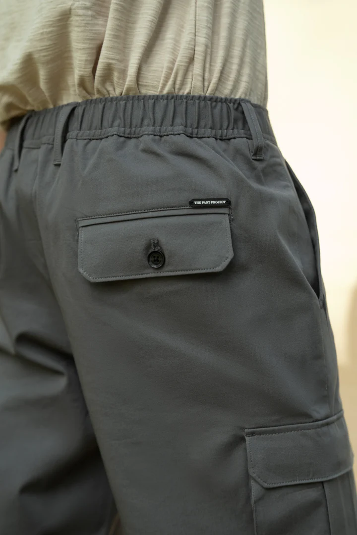 Spanish Grey Stretch Cargo Shorts - Image 6