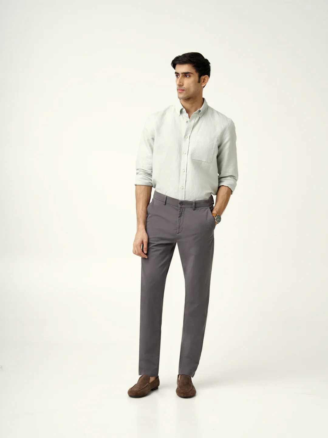 Spanish Grey Stretch Chinos - Image 9