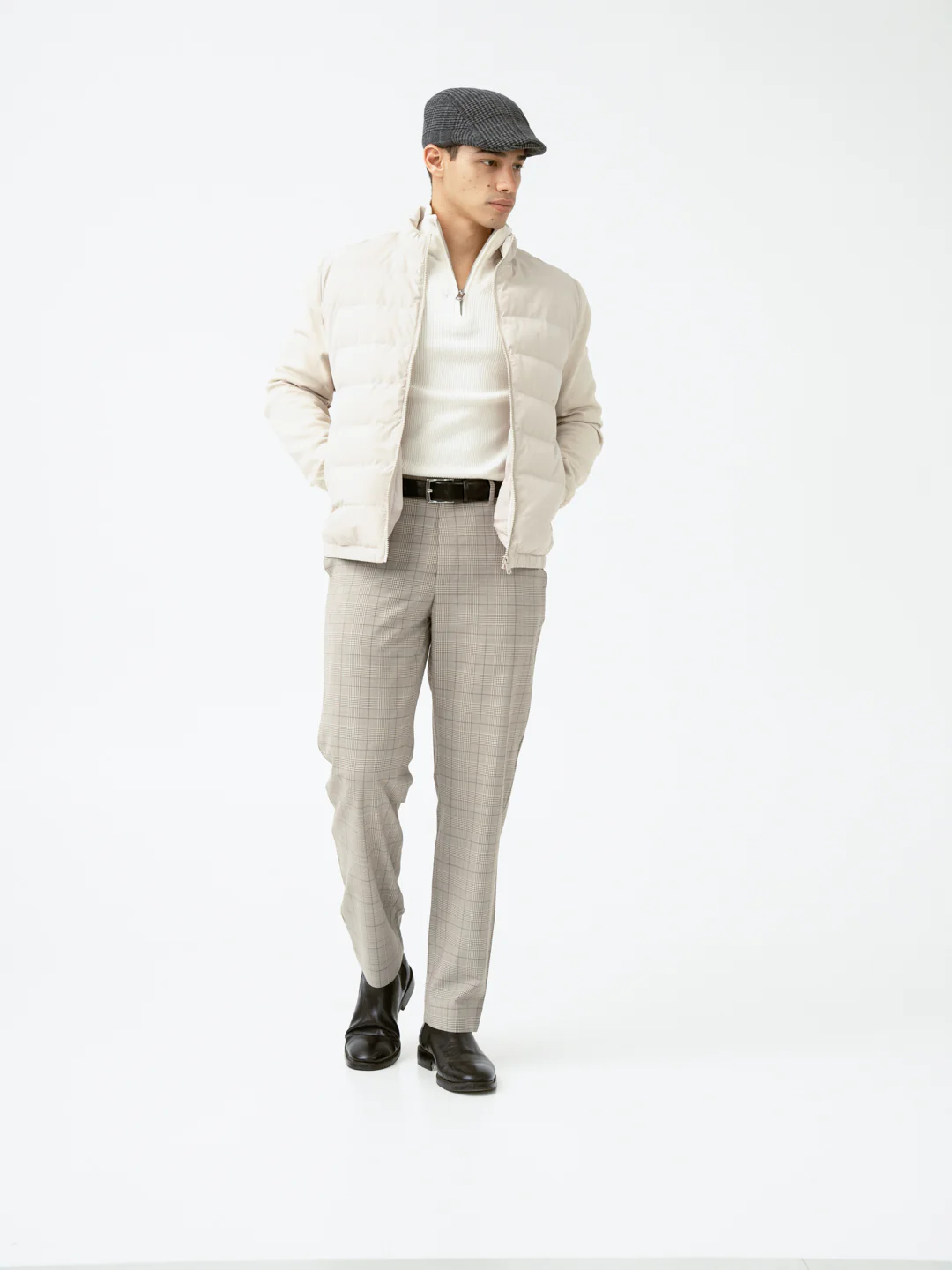 Squirrel Beige Checks Merino Wool Pants - Image 5
