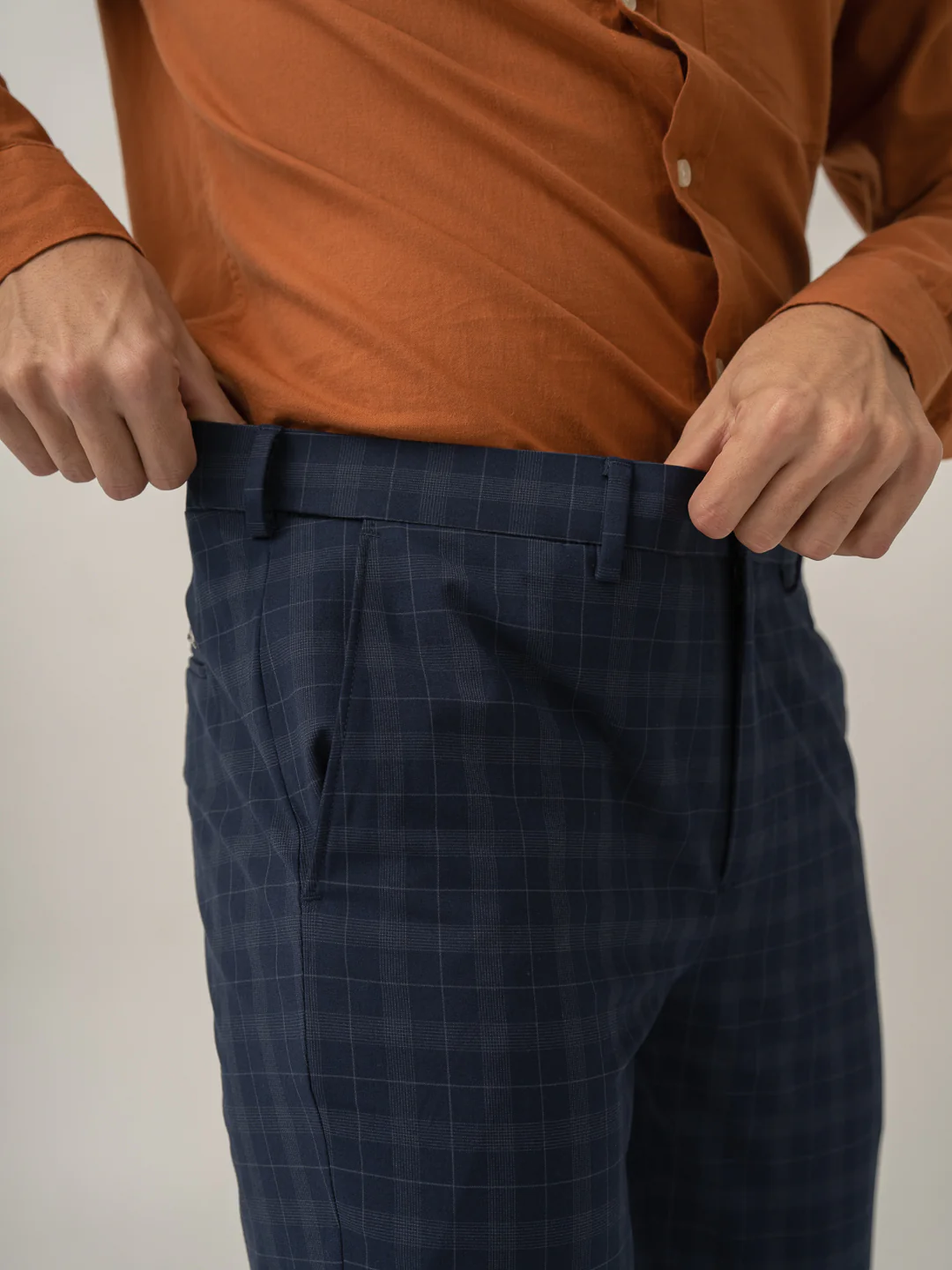 Starling Navy Checks Formal Pants - Image 4