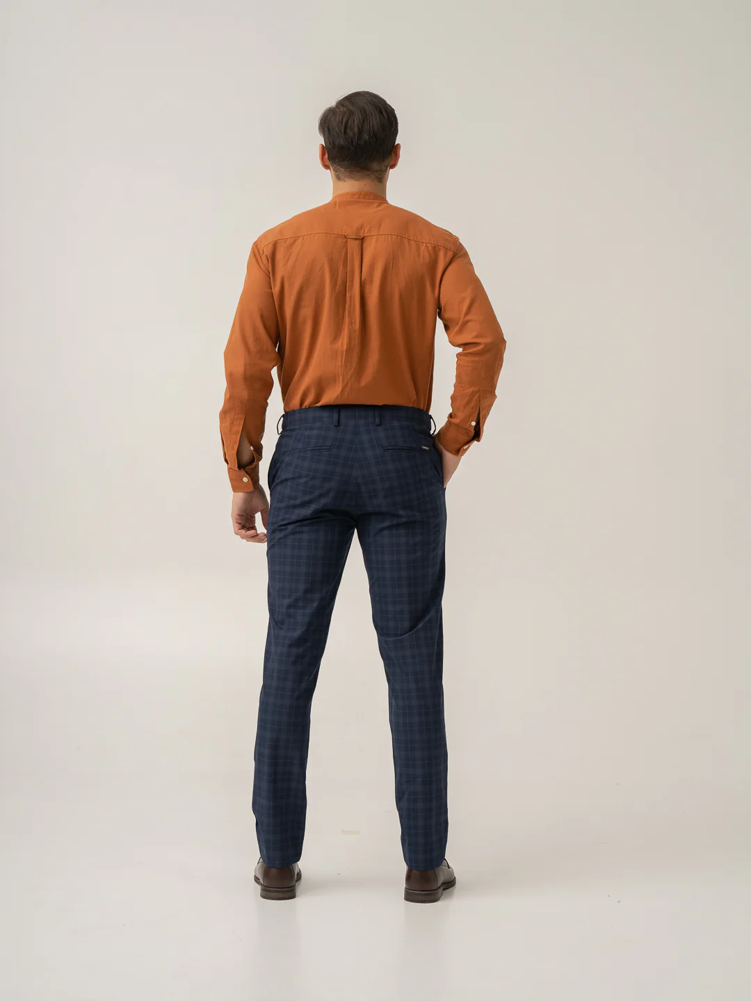 Starling Navy Checks Formal Pants - Image 8