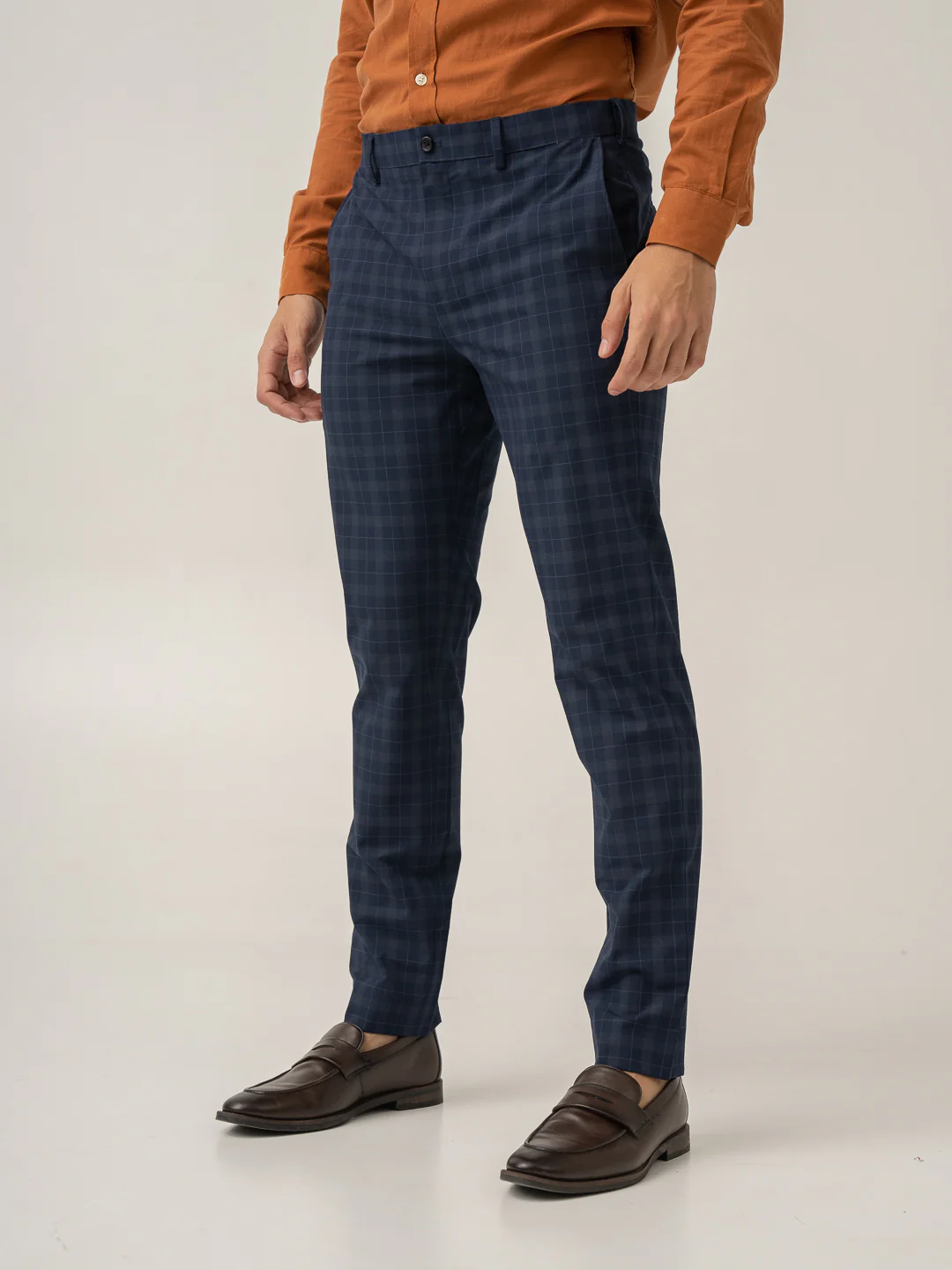 Starling Navy Checks Formal Pants - Image 9