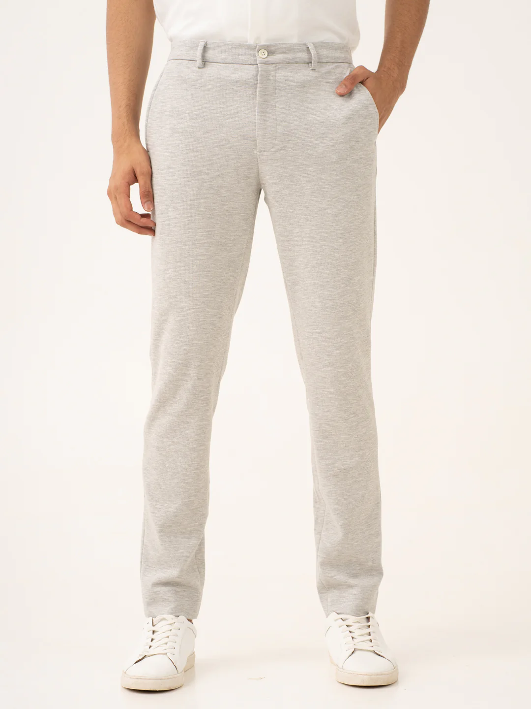 Static Grey Waffle Textured Power-Stretch Pants - Image 10