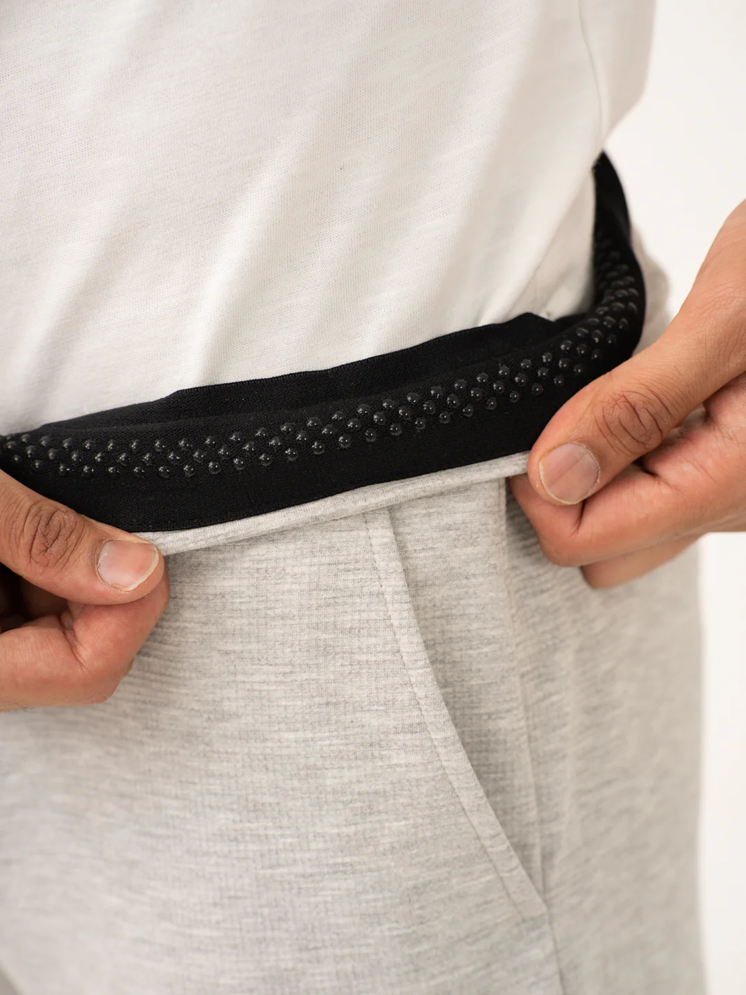 Static Grey Waffle Textured Power-Stretch Pants - Image 4