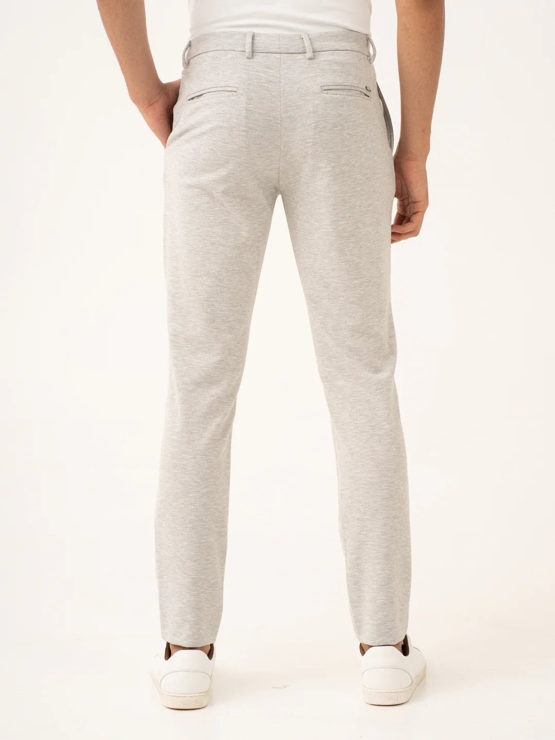 Static Grey Waffle Textured Power-Stretch Pants - Image 5