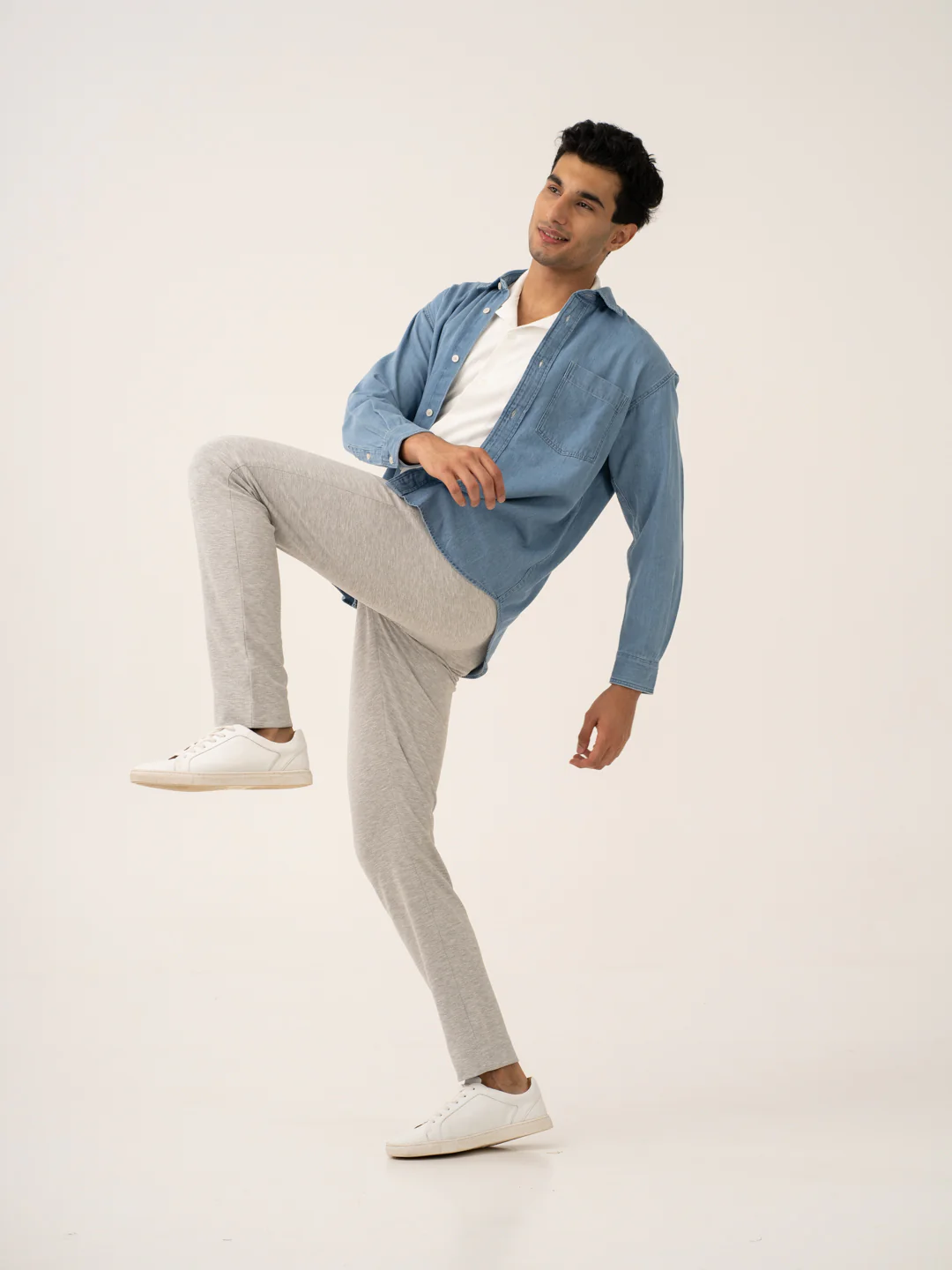 Static Grey Waffle Textured Power-Stretch Pants - Image 7