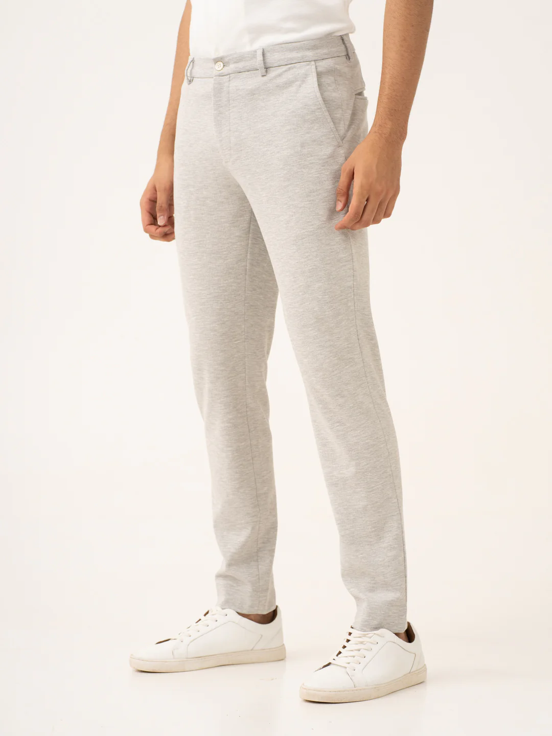 Static Grey Waffle Textured Power-Stretch Pants - Image 8