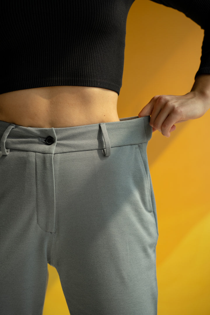 Steel Grey Power-Stretch Women Pants - Image 4