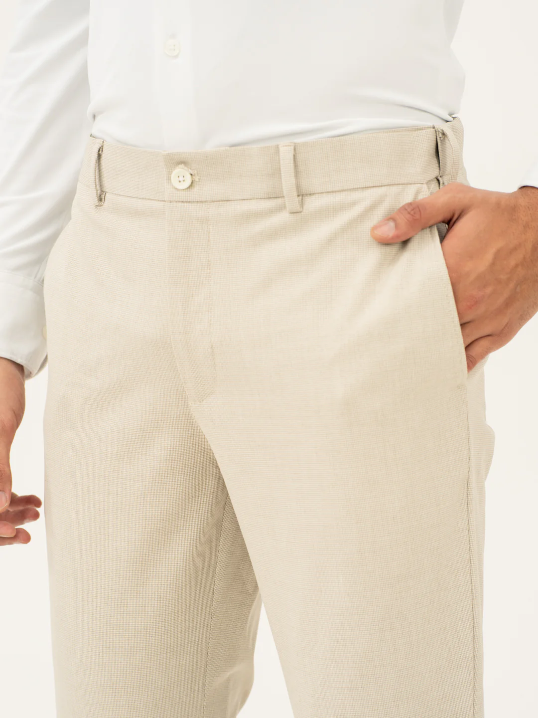 Stone Khaki Houndstooth Pants - Image 10