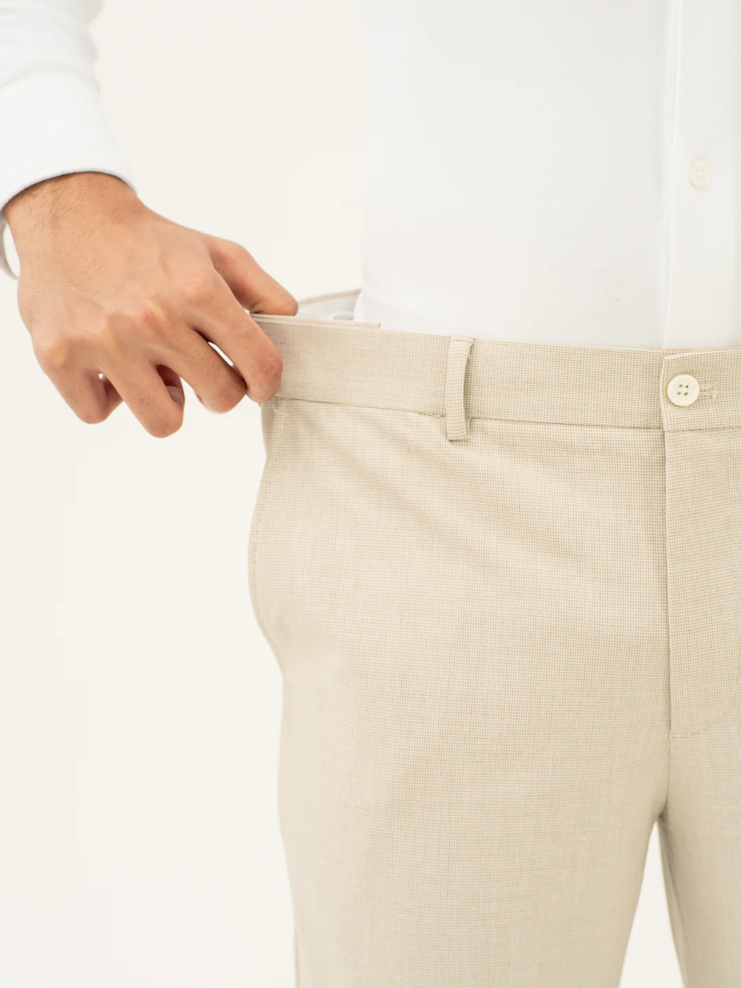 Stone Khaki Houndstooth Pants - Image 4