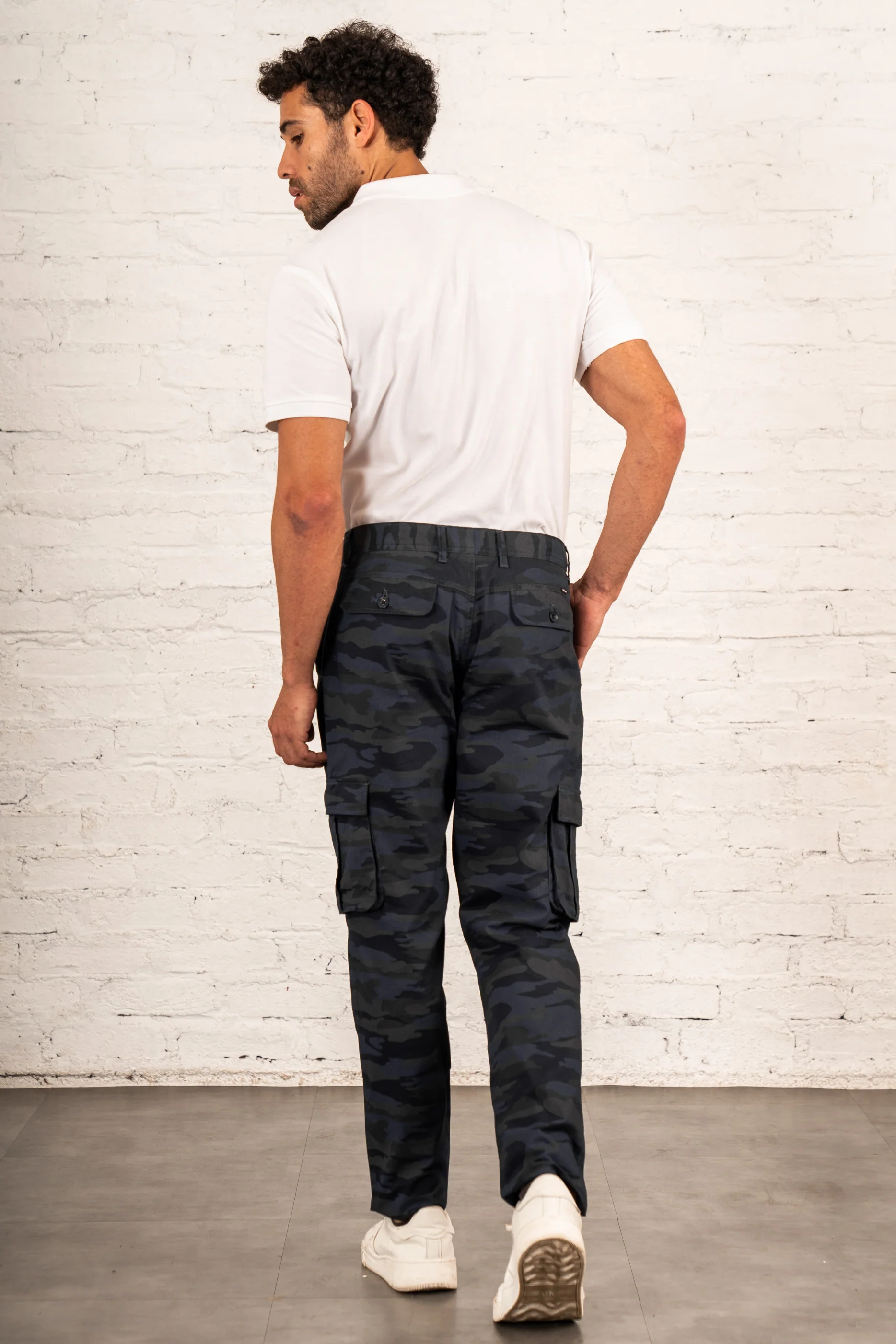 Stretch Navy Camo Cargo Pants - Image 4