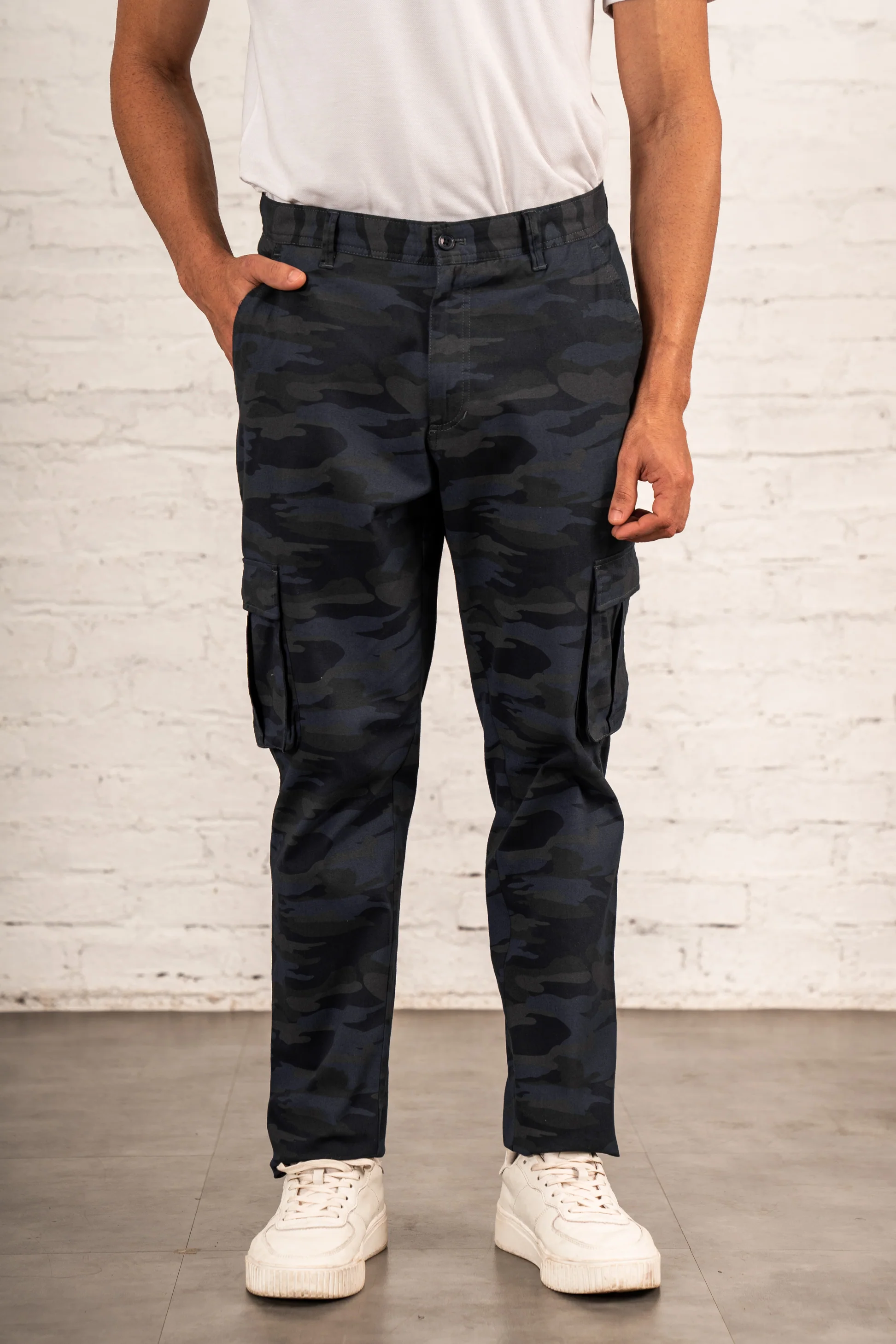 Stretch Navy Camo Cargo Pants - Image 5