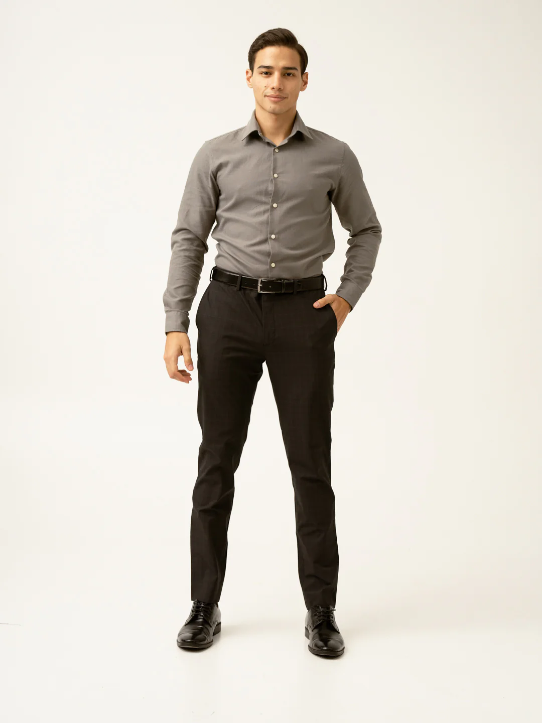 Submarine Black Checks Formal Pants - Image 2