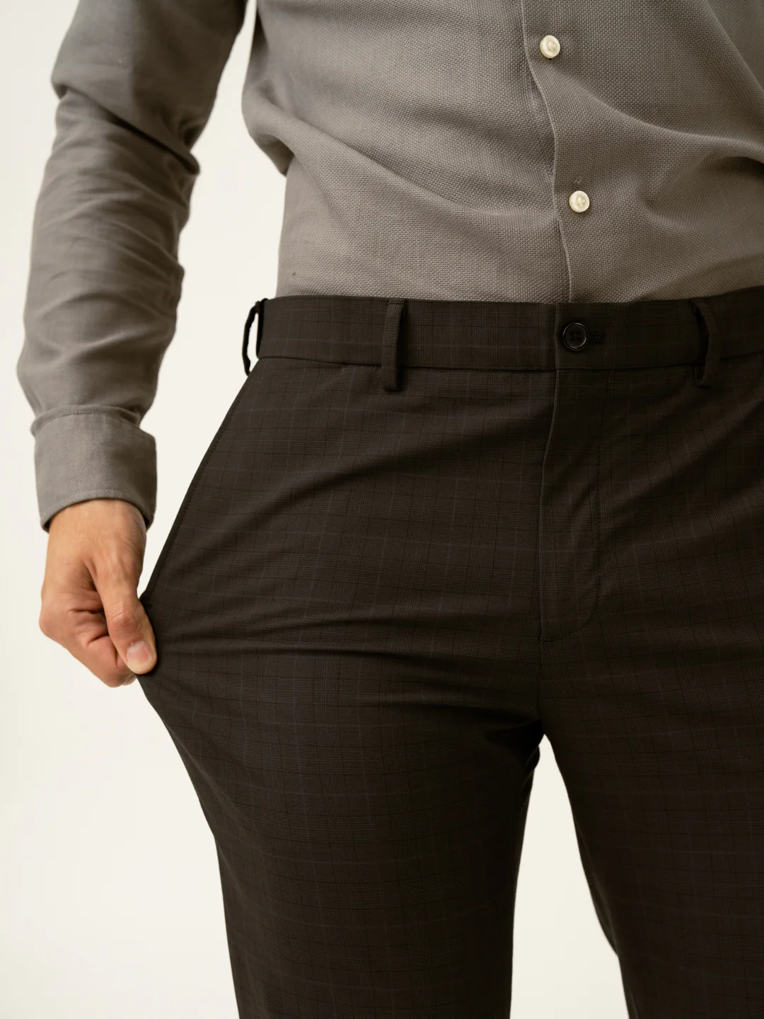 Submarine Black Checks Formal Pants - Image 3