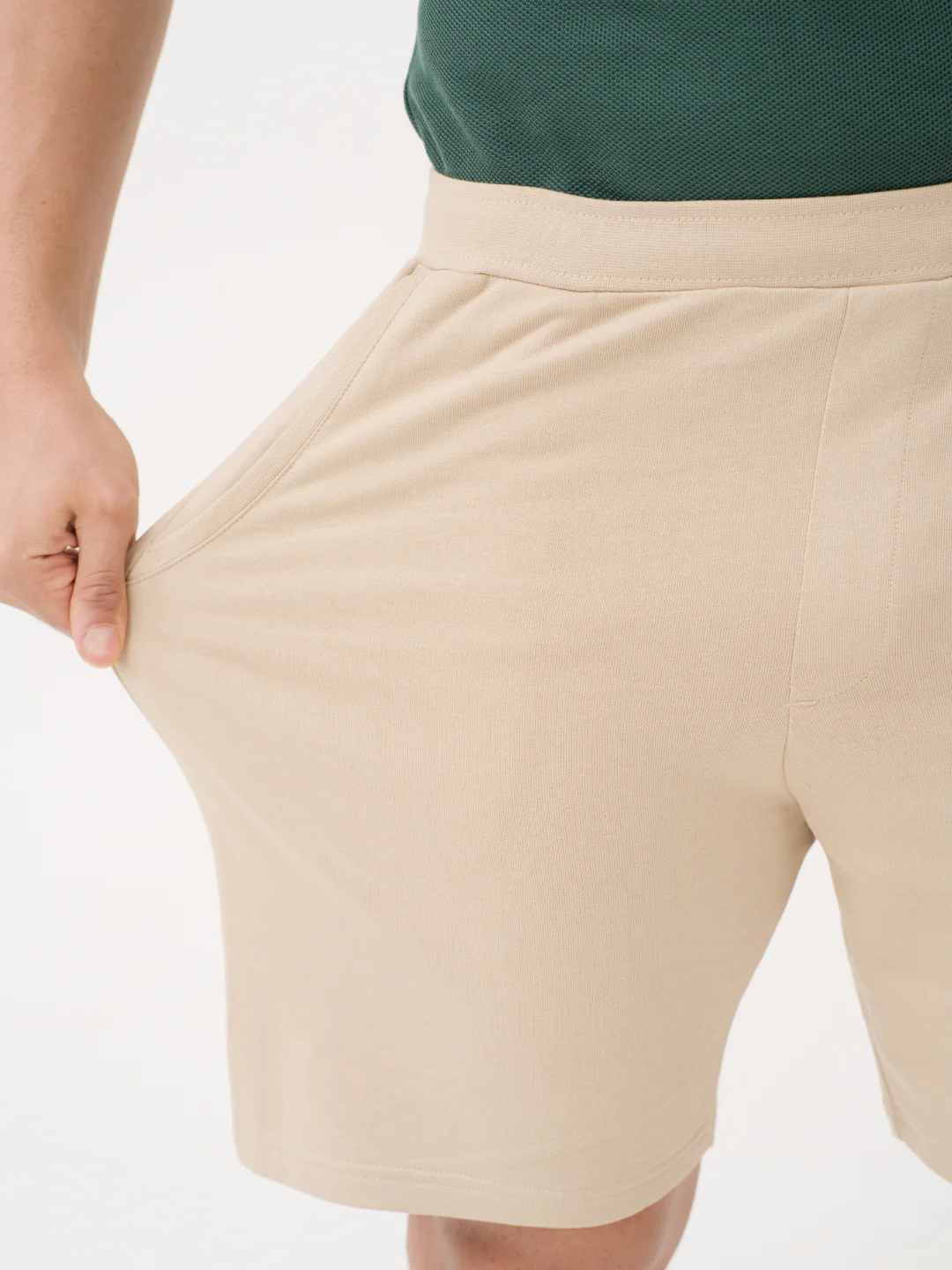 Sunbaked Beige Relaxed Fit Sweatshorts - Image 3