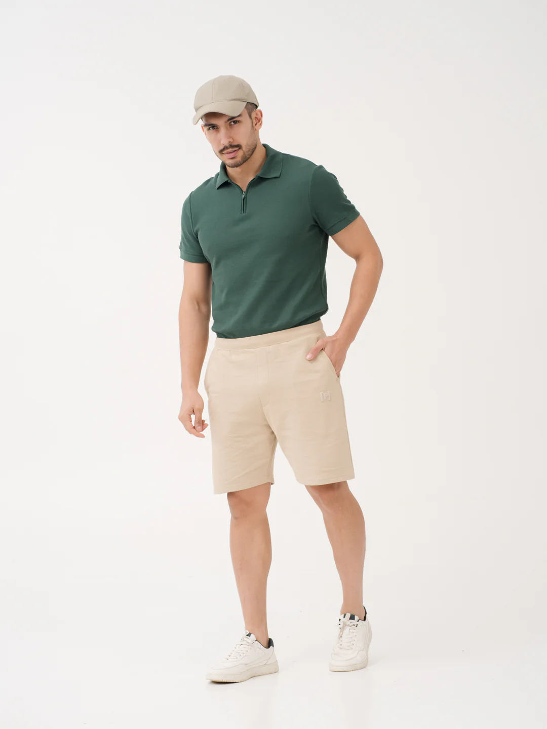 Sunbaked Beige Relaxed Fit Sweatshorts - Image 7
