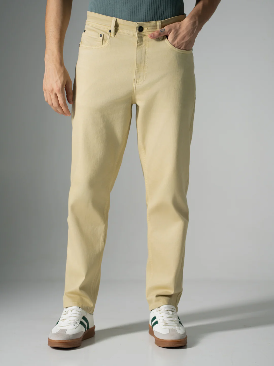 Sunbeam Beige Relaxed Fit Jeans - Image 2