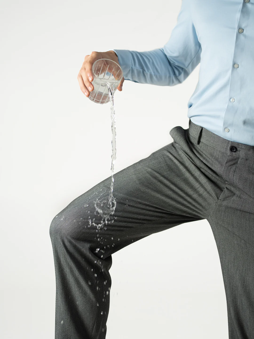 Tarmac Black & White Textured Water Repellent Relaxed Fit Stretch Formal Pants - Image 3