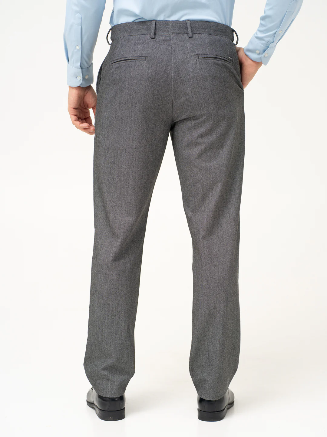 Tarmac Black & White Textured Water Repellent Relaxed Fit Stretch Formal Pants - Image 7