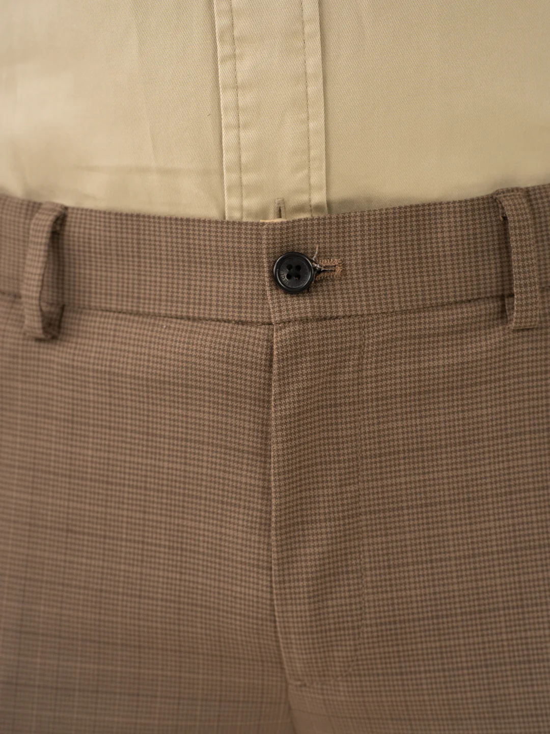 Tavian Khaki Houndstooth Stretch Formal Pants - Image 9